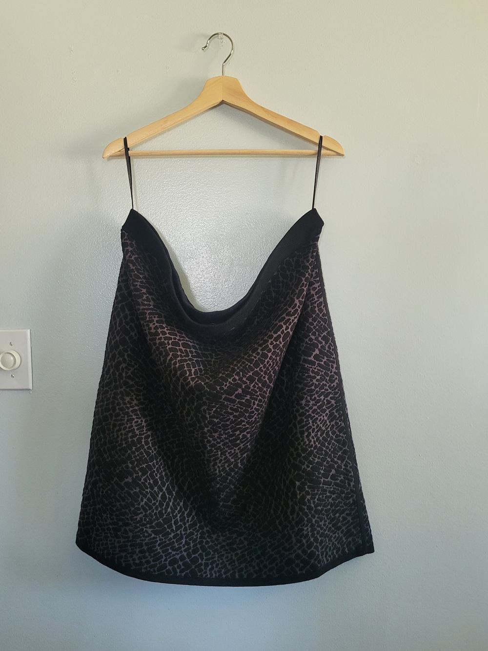 LAURA PLUS Black Animal Print Knit Mini Skirt Sz 3X